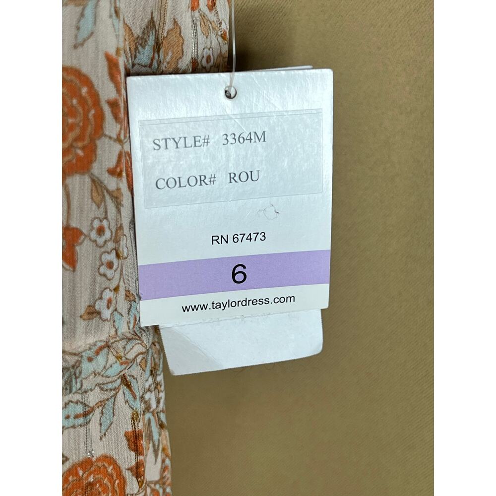 Taylor Rose Beige Floral High Neck Maxi Dress 6 NWT - Picture 7 of 9